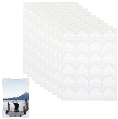 240 Pieces Photo Corners Self Adhesive Photo Corner Stickers, Scrapbook Picture Corners, Acid Free Self-Adhesive Photo Mounting Corners for DIY Scrapbooking Photo Album Journal Diary, 10 Sheets