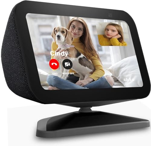 Adjustable Stand for All-new Echo Show 5 (3rd Gen), Smart Display Magnetic Stand Mount Compatible with Echo Show 5 (3rd Gen, 2023 release), with 360 Degree Rotation Tilt and Anti-Slip Base (Black)