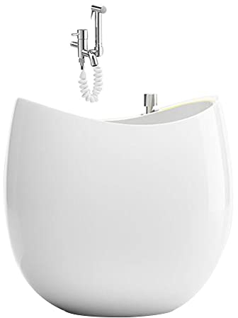OQHAIR Lavello per Mocio Montato a Pavimento, La Superficie della Piscina in Ceramica è Facile da Pulire Pulsante di Controllo Drenaggio Rapido Lavello Multifunzionale (Colore : Gold-B, D