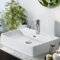 EMKE Waschbecken Aufsatzwaschbecken, Hängewaschbecken für Badezimmer Gäste WC 60 x 44 x 13 cm, Eckig Handwaschbecken Klein Waschbecken Bad Wandwaschbecken Waschtisch Weiß