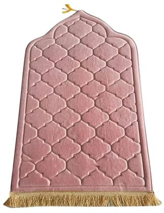 Tapis de prière pour femmes et hommes, tapis de prière portable à collectionner, tapis de prière islam pour femmes, tapis islamique, cadeaux pour hommes, tapis de prière, cadeau de prière (rose)