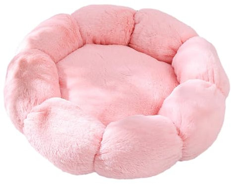 Colcolo Lit pour Petit Chien et Animal de Compagnie, Confortable et Durable, pour Chiot, Auto-Chauffant, en Forme de Fleur, Coussin de canapé, lit pour Chat, Rose 40cm