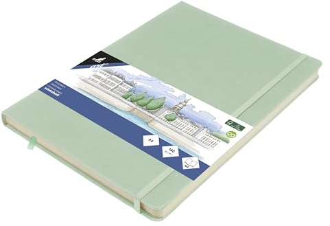 Kangaro Art Skizzenbuch A4 mint PU Hardcover 80 Blatt 140 Gramm cremefarbenes Papier