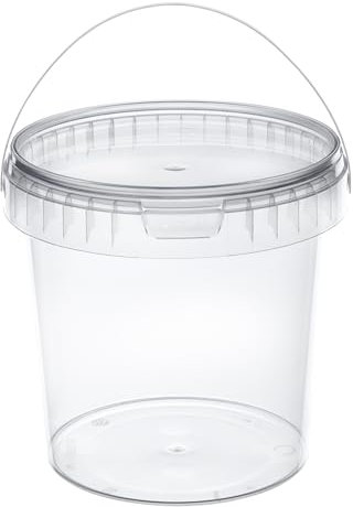 Garronda Cubo con Tapa 1 L para el Almacenamiento de Productos alimenticios y químicos 50 Piezas Transparente GD-0072