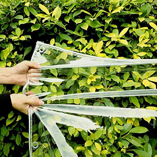 Bâche en Verre Souple - Bâche en Plastique PVC, Bâche Transparente Personnalisable, Auvents imperméables pour terrasses, Solide et Robuste, Longue durée d'utilisation, avec œillets, Bâche en