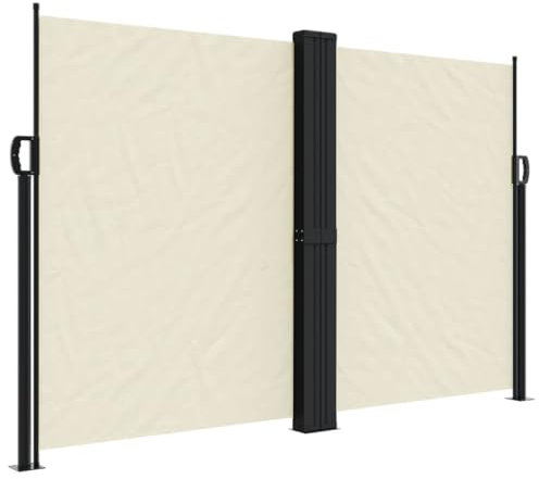 vidaXL Seitenmarkise, Sichtschutz Ausziehbar, Windschutz Sonnenschutz für Garten Balkon Terrasse, Seitenrollo Seitenwandmarkise, Creme 160x600cm