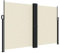 vidaXL Seitenmarkise, Sichtschutz Ausziehbar, Windschutz Sonnenschutz für Garten Balkon Terrasse, Seitenrollo Seitenwandmarkise, Creme 160x600cm