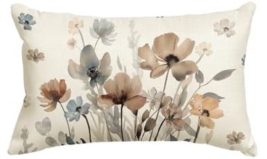 Artoid Mode Geometrische Blätter Wilde Blumen Frühling Kissenbezug Set, 30x50 cm Muster Zierkissenbezug Cushion Cover Couch Wohnzimmer Deko
