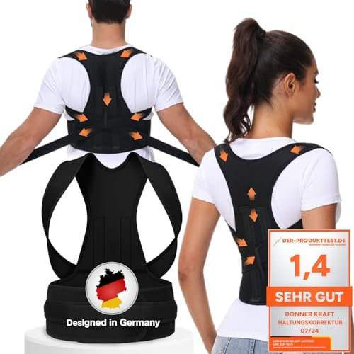 DONNER KRAFT Haltungskorrektur Herren Damen: Back Posture Corrector Haltung Korrektur Gurt für Herren und Damen - Verstellbare und Atmungsaktive Haltungstrainer + Ebook Leitfaden