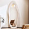 Miroir sur Pied Pleine Longueur, 160x60cm Miroir Asymétrique en Bois enveloppé de Flanelle, Grand Miroir Mural Irrégulier pour Suspendu, Salon, Chambre, Couloir (Blanc)