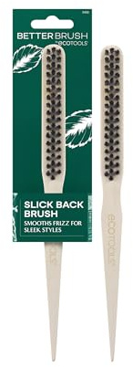 EcoTools Slick Back Hairbrush, Small Brush For The Perfect Ponytail Or Bun, Tease, Smooth, & Style Hair, Tame Frizz & Flyaways, Renewable Bamboo Handle & Vegan Boar Bristles, Cruelty-Free, 1 Count