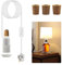 Bottle Light Kit, E14 Bottle Lamp Adaptor Kit, 240 cm Extended DIY Bottle Lamp Kit, Lamp Kits Do It Yourself, White DIY Lamp Fittings Kit for Table Lamp, 3 Sizes of Corks Include, for Bedroom,Office