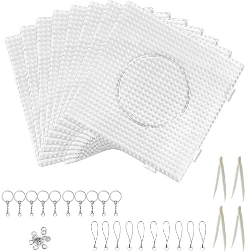 FENGCHUANG 8 Plaques de Perles de fer à Repasser Carrées et Transparentes