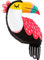 Folienballon Tukan süße 86 cm - Tropisches Design von Betallatex, Hochwertige Dekoration für Geburtstage, Sommerfeste, Mottopartys und Events, Hergestellt in Italien