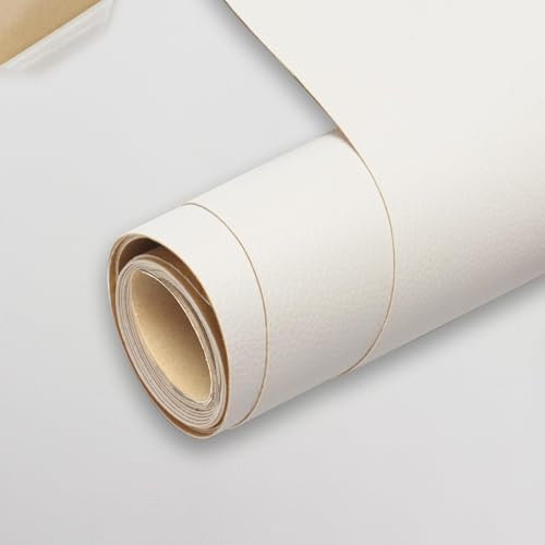 Kunstleder Selbstklebend, Leder Patch Selbstklebend, 100 * 200cm Leder Reparatur Patch PU Lederreparaturband für Sofas, Handtaschen, Jacken, Autositze, Möbel (Weiß)
