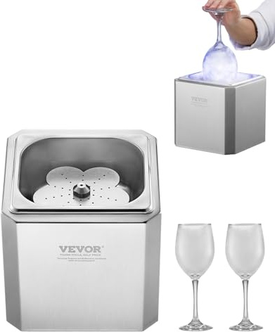 VEVOR Raffreddatore per Bicchieri Istantaneo, Congelatore per Bicchieri da Birra a CO₂, 8-10 Secondi/Tazza con Luce LED, per Vino, Cocktail, Champagne, Succhi, per Bar, Ristorante, Cucina Domestica