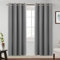 BellaHills Cortina Salon Blackout Opaca Térmica y Aislante para Ventanas,Cortinas Dormitorio con Ojales,2 Piezas,140x245 cm,Gris Claro
