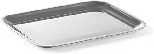 HENDI Servierplatte, Catering, Sandwichplatte, geeignet für Geschirrspüler, 205x155x(H) 10mm, Edelstahl (Packung mit 10)