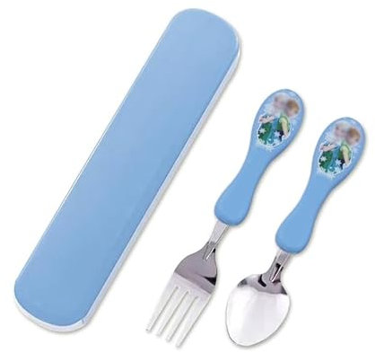 2 Stück Frozn kinderbesteck, niedlicher Cartoon lässig geschirr, tragbares Set mit Box.