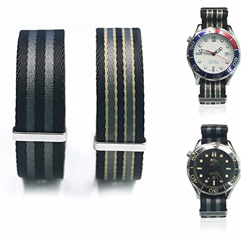 KGFDSGDS Nylon Canvas NATO-Armband 18 mm 20 mm 22 mm Zulu-Band 304 Edelstahlschnalle Herren-Ersatzarmbanduhr kompatibel mit Omega (Bandfarbe: Typ-2, Bandbreite: 22 mm)