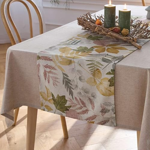 Frank Flechtwaren Tischläufer Fogliame, 50% Baumwolle, 50% Polyester, Made in Europe Maße: 40 x 140 cm