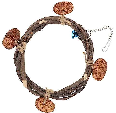 UPKOCH Papageienvogelschaukel Weinreben Klettersitz Vogelhängematte 20cm Mit Glocke Spielzeug Für Sittiche Papageien Finken