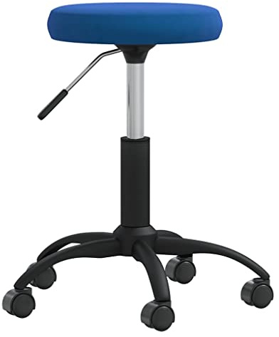 QJBSAVVA Esszimmerstuhl Blau Samtstoff Höhenverstellbar 360° Drehbar Mit Rollen 31 x 42-54 cm Polsterstuhl für Küche Theke Esszimmer Wohnzimmer Sessel