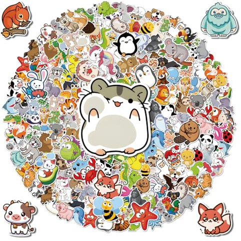 G2PLUS Cartoon Tier Aufkleber für Kinder: 100 Stück Wasserfestes | Süße Vinyl Sticker Set für Kleinkinder, DIY, Belohnungen im Klassenzimmer, Wasserflasche, Spielzeuge, Notizbuch