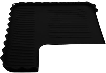 NIYANGLE Silicone Coffee Machine Top Protector Mat, Waterproof Heat Resistant Espresso Machine Cover, Black Silicone Pad Compatible with Ninja Luxeespresso Es601 for Kitchen Use