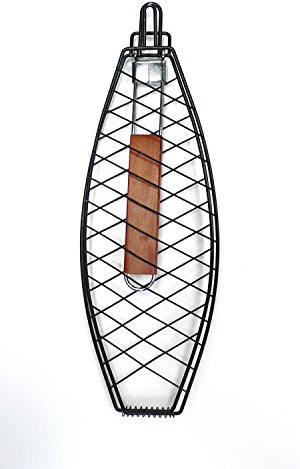 Mr. Bar-B-Q 06630X Single Flexible Wire Fish Basket, Black