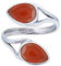 Ring 925 Silber Karneol orange roter Stein größenverstellbar Edelstein echt Silber Damen Sterling Silber Geschenk (MRV-088-16)