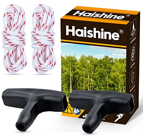 Haishine Corde de Démarrage pour Tondeuse à Gazon, Corde de Démarrage avec 2 Poignées de Démarrage pour Tondeuses à Gazon, Coupe-bordures, Tronçonneuses, Pièces de Moteur, Coupe-bordures