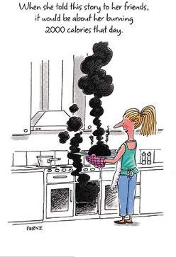 Female Illustrated Humorous Birthday Card from The Look at it This Way by Fernz Range - Burning 2000 Calories a Day - Greeting Card for Her (GBCC-LAGG0069)