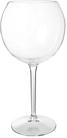 2 x Large Clear Hard Plastic Reusable Gin Balloon Cocktail Glasses 600ml (by Happy Glass)
