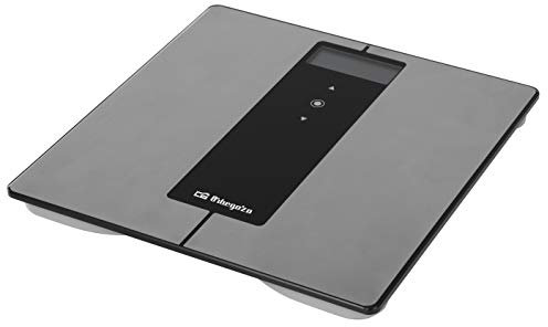 Orbegozo PB 2227 - Báscula de baño inteligente, superficie inox, 10 usuarios, pantalla LCD, activación táctil, indicador sobrecarga y batería baja, 180 kg