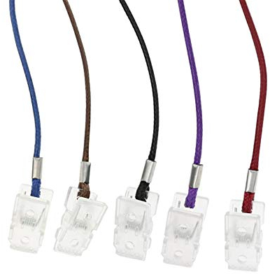 SoundZero 5 Stück Serviettenkette, Serviettenclips, Serviettenketter, Serviettenkette mit Klammern, serviettenkette mit clip senioren, für Kinder Erwachsene Alten(Schwarz, Dunkelrot, Blau, Lila,Braun)