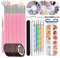 Pinsel für Gelnägel, 50 Stücke Gelnägel Zubehör beinhaltet 15 Stücke Nail Art Pinsel, 12 Töpfe Folienaufkleber, 10 Maniküre Tapes, 5 Punktierstifte und 3 Sätze Nail Art Staßesteine