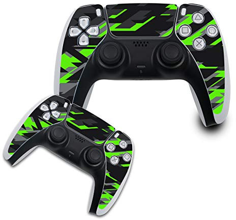 Finest Folia Film de Protection d'écran Compatible avec PS5 pour Jeux de Consoles manettes de Jeux Film Vinyle Design Cover R140 (Jeu de contrôleurs, 13 Vert Fluo)