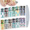 Kalolary Toenail Nail Art Stickers Decals, 12 Sheets Marble Nail Sticker Set with Nail File Stickers &POLISH Decal Adhesive Design DIY Nail Art