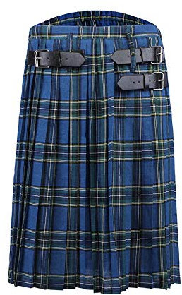 ShFhhwrl Schöner Kilt Rock Herren Kilt Traditional Plaid Belt Plissee Bilaterale Kette Braun Gothic Punk Scottish Tartan Hosenröc