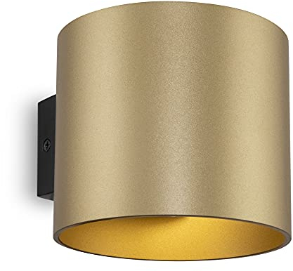 MAYTONI Rond Wandleuchte innen – Zylinder Wandlampe – Deko Lampe GU9 - Leuchte aus Aluminium - Wohnzimmerlampe, Schlafzimmerlampe, Flurlampe - Matt Gold