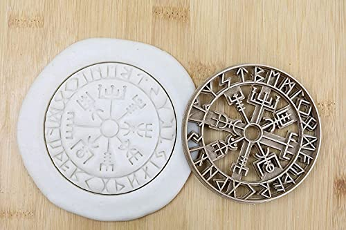 Vegvísir Wikinger Symbole Runic Compass Cookie Cutter Fondant Keksstempel/Ausstechform Keksausstecher Plätzchen ca. 8cm