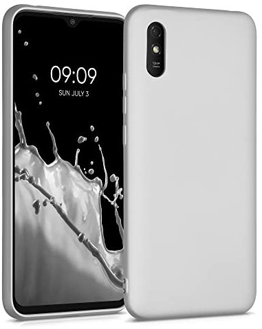 kwmobile Case kompatibel mit Xiaomi Redmi 9A / 9AT Hülle - Schutzhülle aus Silikon metallisch schimmernd - Handyhülle Metallic Silber