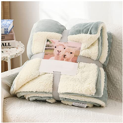 Kuscheldecke in Lammfell-Optik - Verschiedene Größen und Farben - Tagesdecke - Flanell Mikrofaser-Flausch - Sherpa Decke Sofa Wohndecke Zweiseitige Sofadecke für Couch Bett und Sofa,Grün,180x200