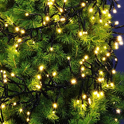 Haushalt International Lichterkette außen und innen 384 LED warm weiß 5M Anschlusskabel Timer Weihnacht