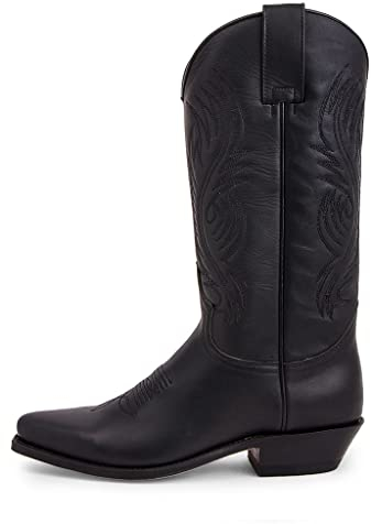 Sendra Boots - 2605 Stivali da cowboy da donna e da uomo con tacco e punta - Stile Camper Boot nero - Stivali alla moda - 39