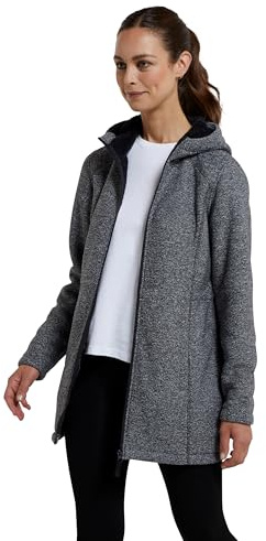Mountain Warehouse Mallaig Womens Longline Fleece Jacket Black (Longline) 14