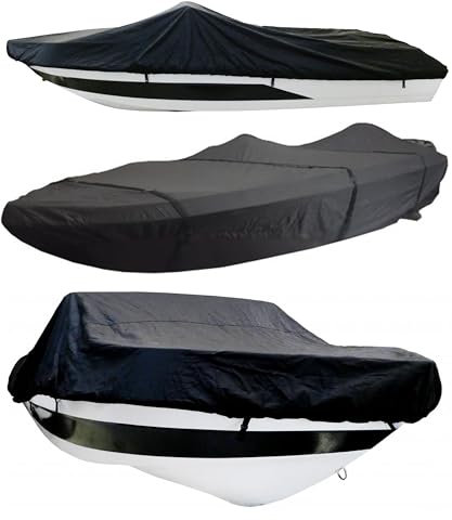 Bootsplane Abdeckplane 600D Schwarz Long Life – Robuste Bootsabdeckung für Lange Standzeiten, schützt vor Witterung und Verschmutzung, geeignet für Lagerung und Außenbereich
