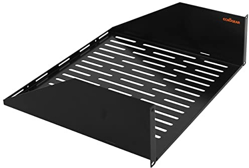 ECHOGEAR 3U Rack Regal – Universelles Design funktioniert mit jedem Rack – für 75 bs Server, Netzwerkausrüstung oder AVGeräte – 38,1 cm tiefes Stahlregal mit belüftetem Design – Montagezubehör im