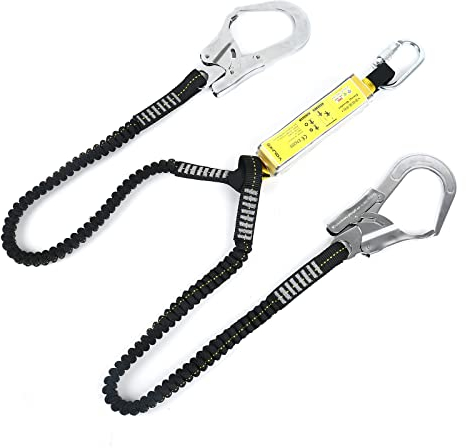 Ownant Fallschutz Klettersteigset Absturzsicherung Klettergurt für Outdoor Bergsteigen Rettungsdienst Doppeltes Seil/Haken
